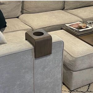 LoveSac Sactional Westhered Ash Wood Cup Holder